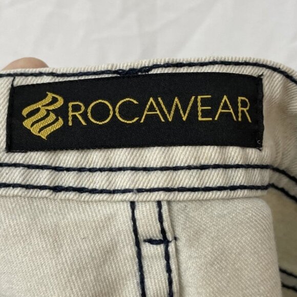 Rocawear Denim Jean Streetwear Shorts Men's Size 30 Light Blue Zip Up Distressed - Picture 12 of 15